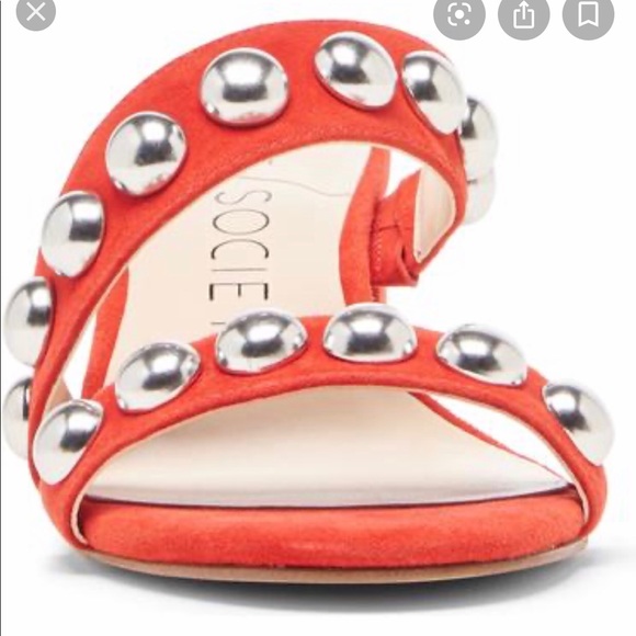 SOLE SOCIETY SUSHANA STUDDED SLIDES SIZE 7 - Picture 5 of 8